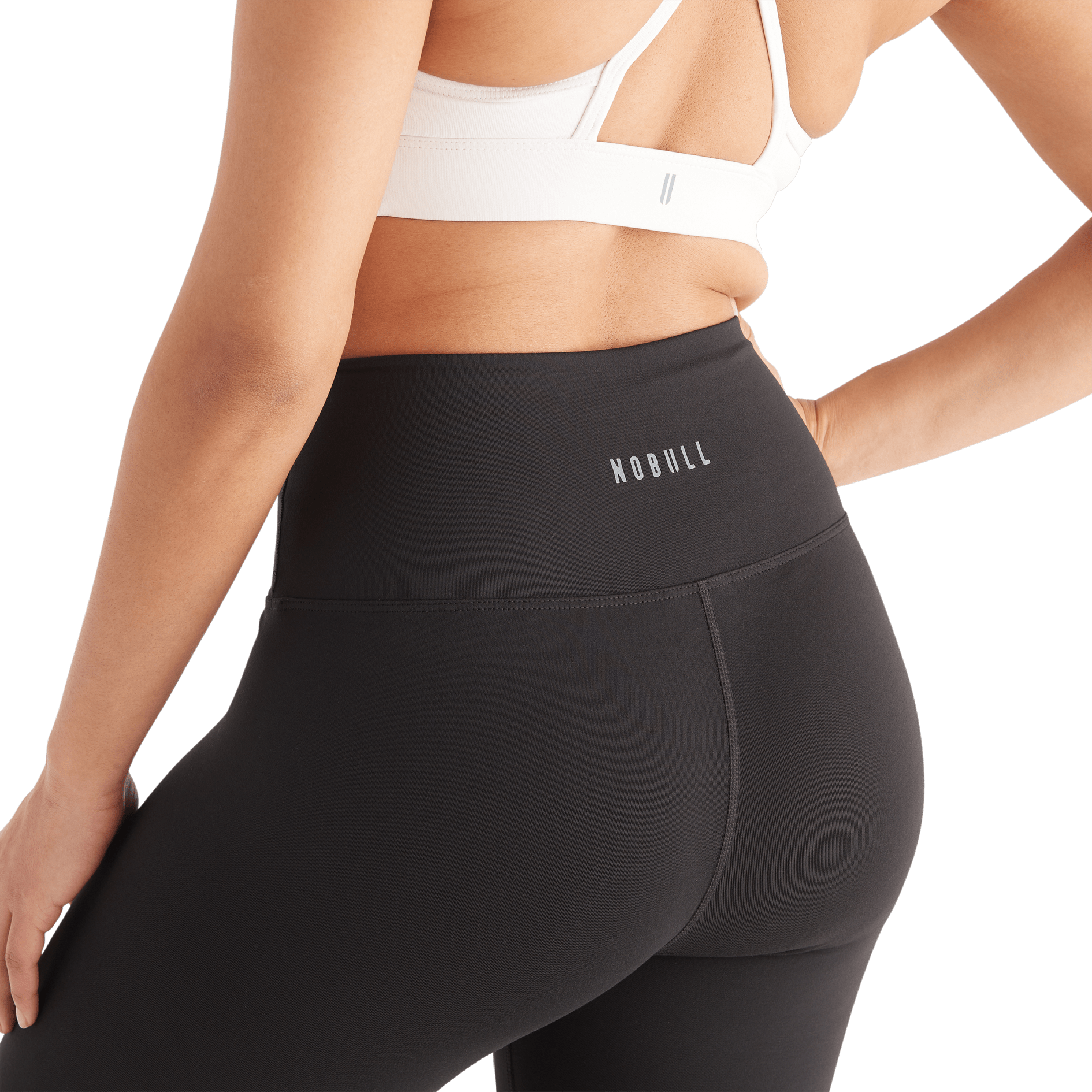 Women's Black Matte High-Rise Matte Tight 25" NOBULL Angle