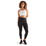 Women's Black Matte High-Rise Matte Tight 25" Front Full Body Angle