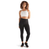 Women's Black Matte High-Rise Matte Tight 25" Front Full Body Angle
