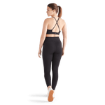 Black Matte Matte High-Neck Sports Bra Back Full Body Angle
