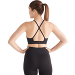 Black Matte Matte High-Neck Sports Bra Back Angle