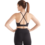 Black Matte Matte High-Neck Sports Bra Back Angle