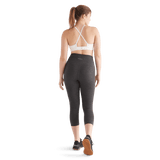 Women's Charcoal Heather Matte High-Rise Tight 21" Back Full Body Angle