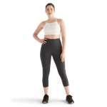Women's Charcoal Heather Matte High-Rise Tight 21" Front Full Body Angle