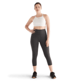 Women's Charcoal Heather Matte High-Rise Tight 21" Front Full Body Angle
