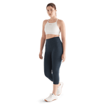 Women's Midnight Heather Matte High-Rise Matte Tight 21" Front Full Body Angle