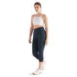 Women's Midnight Heather Matte High-Rise Matte Tight 21" Front Full Body Angle