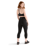 Women's Black High-Rise Matte Tight 21" Back Full Body Angle