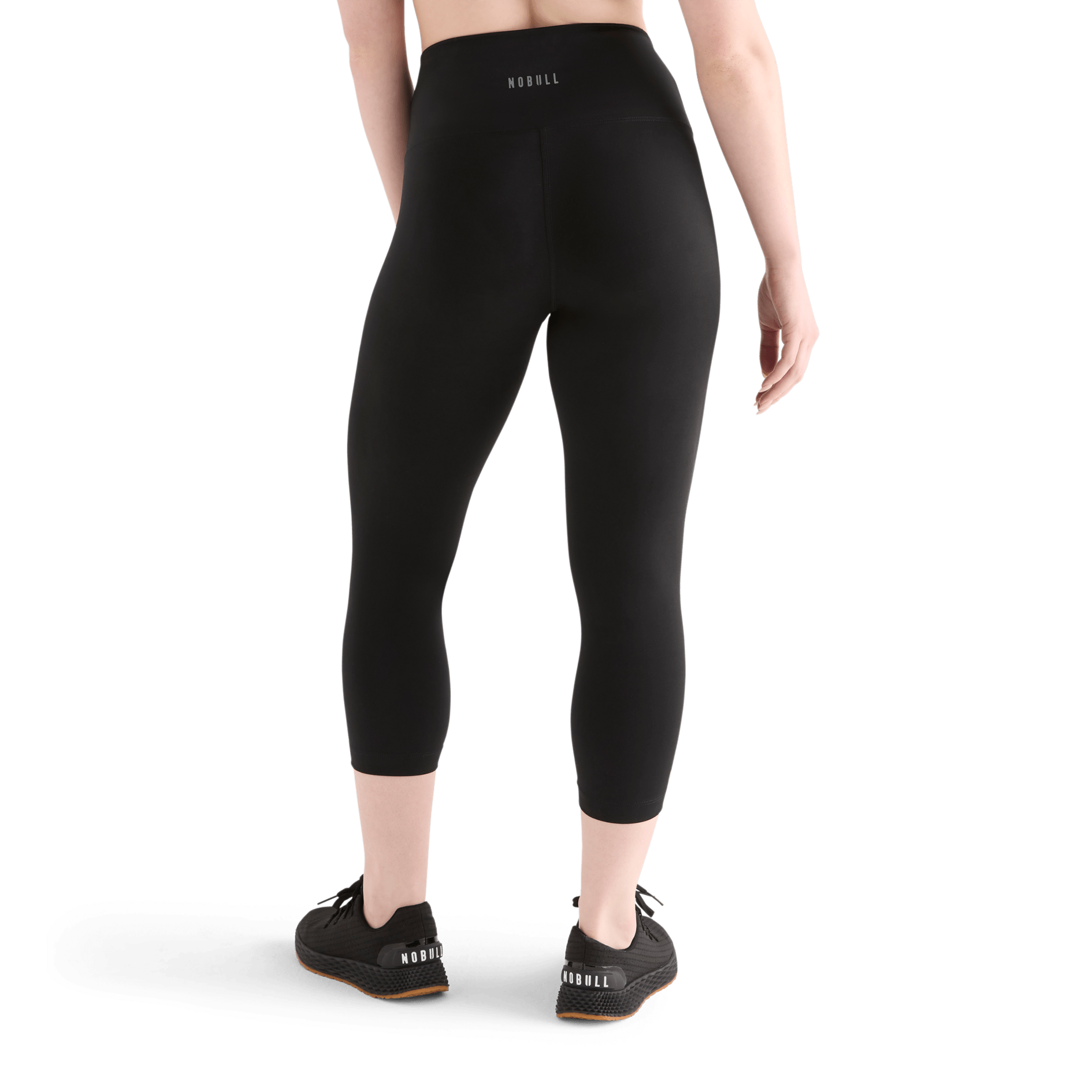 Women's Black High-Rise Matte Tight 21" Back Angle