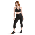 Women's Black High-Rise Matte Tight 21" Front Full Body Angle