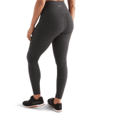 Women's Charcoal Heather Matte High-Rise Matte Tight 28" Back Angle