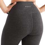 Women's Charcoal Heather Matte High-Rise Matte Tight 28" NOBULL Angle