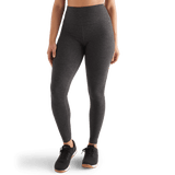 Women's Charcoal Heather Matte High-Rise Matte Tight 28" Front Angle