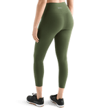 Women's Dark Army High-Rise Matte Tight 25" Back Angle