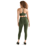 Women's Dark Army High-Rise Matte Tight 25" Back Full Body Angle