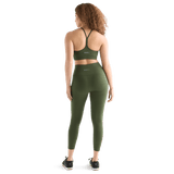 Women's Dark Army High-Rise Matte Tight 25" Back Full Body Angle