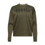Women's Army Green NOBULL Crew Sweatshirt Silhouette Angle