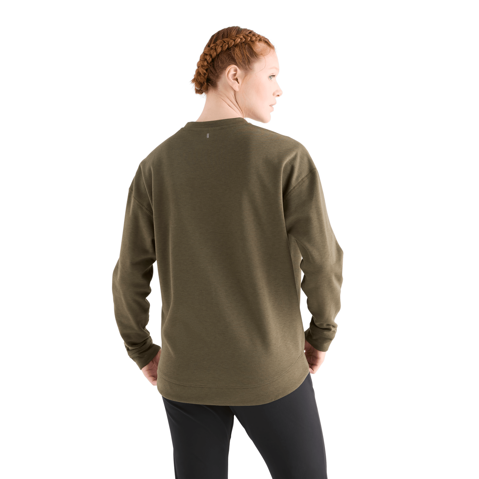 Women's Army Green NOBULL Crew Sweatshirt Back Angle