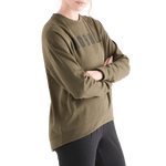 Women's Army Green NOBULL Crew Sweatshirt Side Angle
