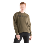 Women's Army Green NOBULL Crew Sweatshirt Front Angle