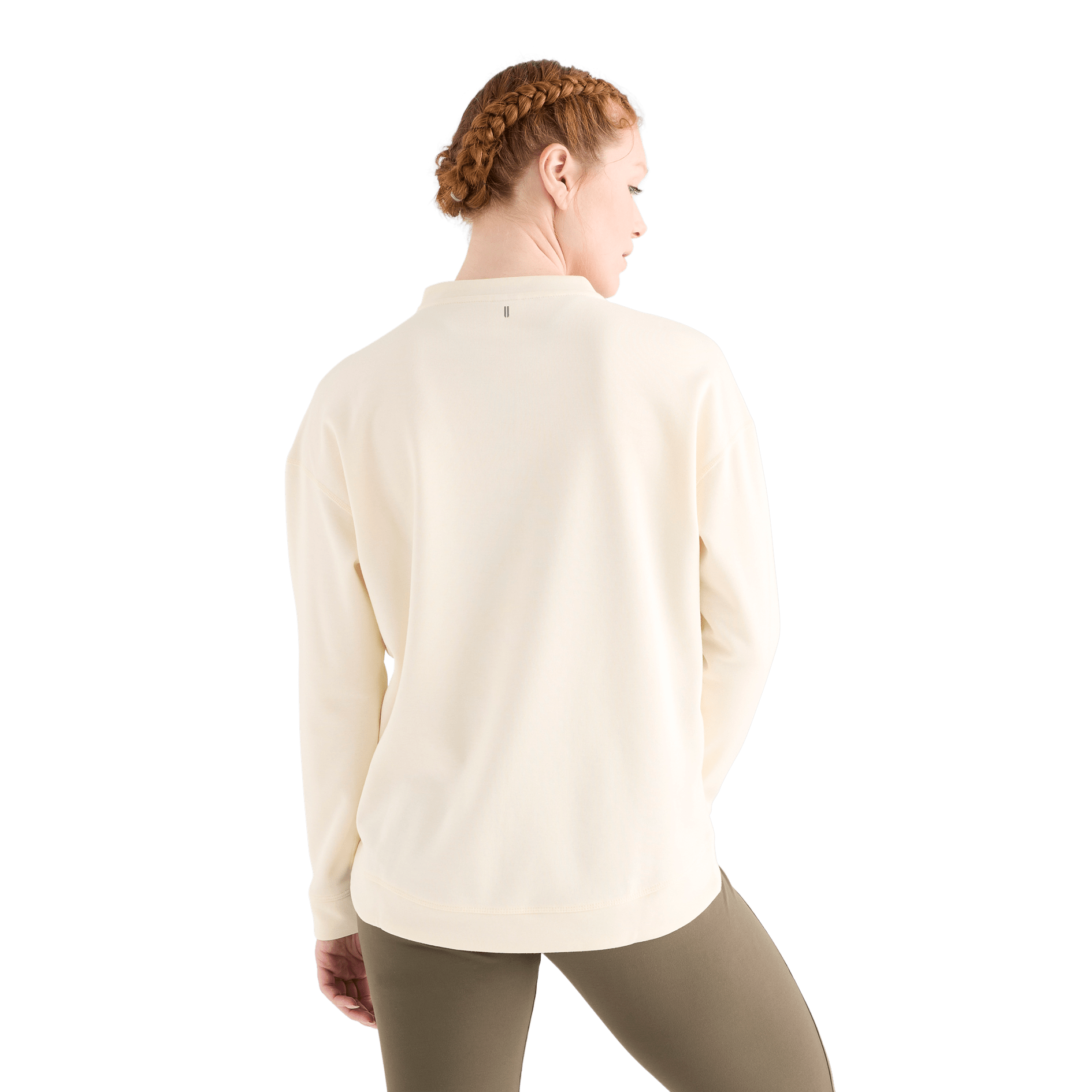 Women's Ivory NOBULL Crew Sweatshirt Back Angle