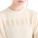 Women's Ivory NOBULL Crew Sweatshirt Collar Angle