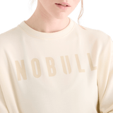 Women's Ivory NOBULL Crew Sweatshirt Collar Angle