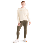 Women's Ivory NOBULL Crew Sweatshirt Front Full Body Angle