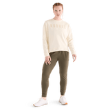 Women's Ivory NOBULL Crew Sweatshirt Front Full Body Angle