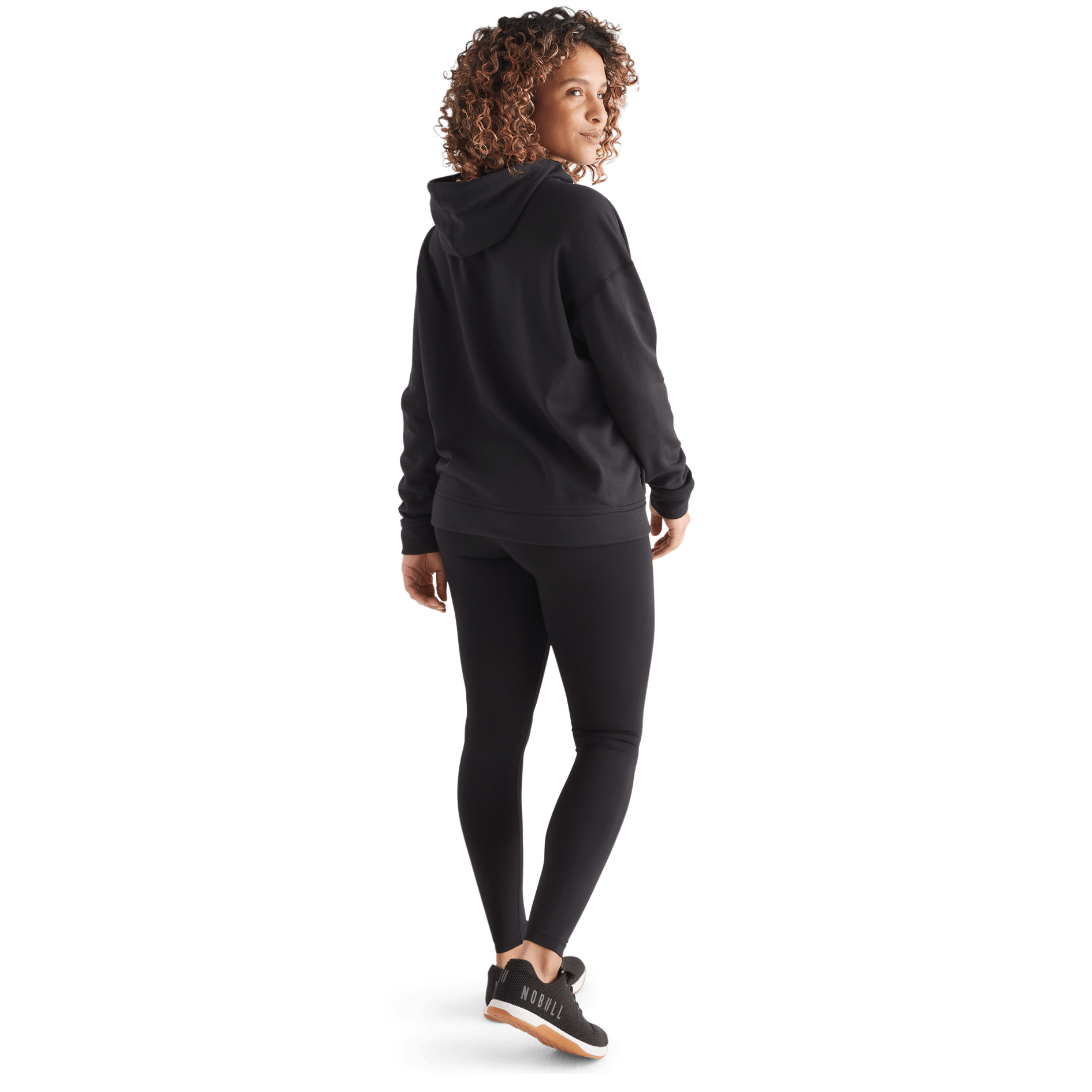 Women's Black NOBULL Hoodie Back Full Body Angle