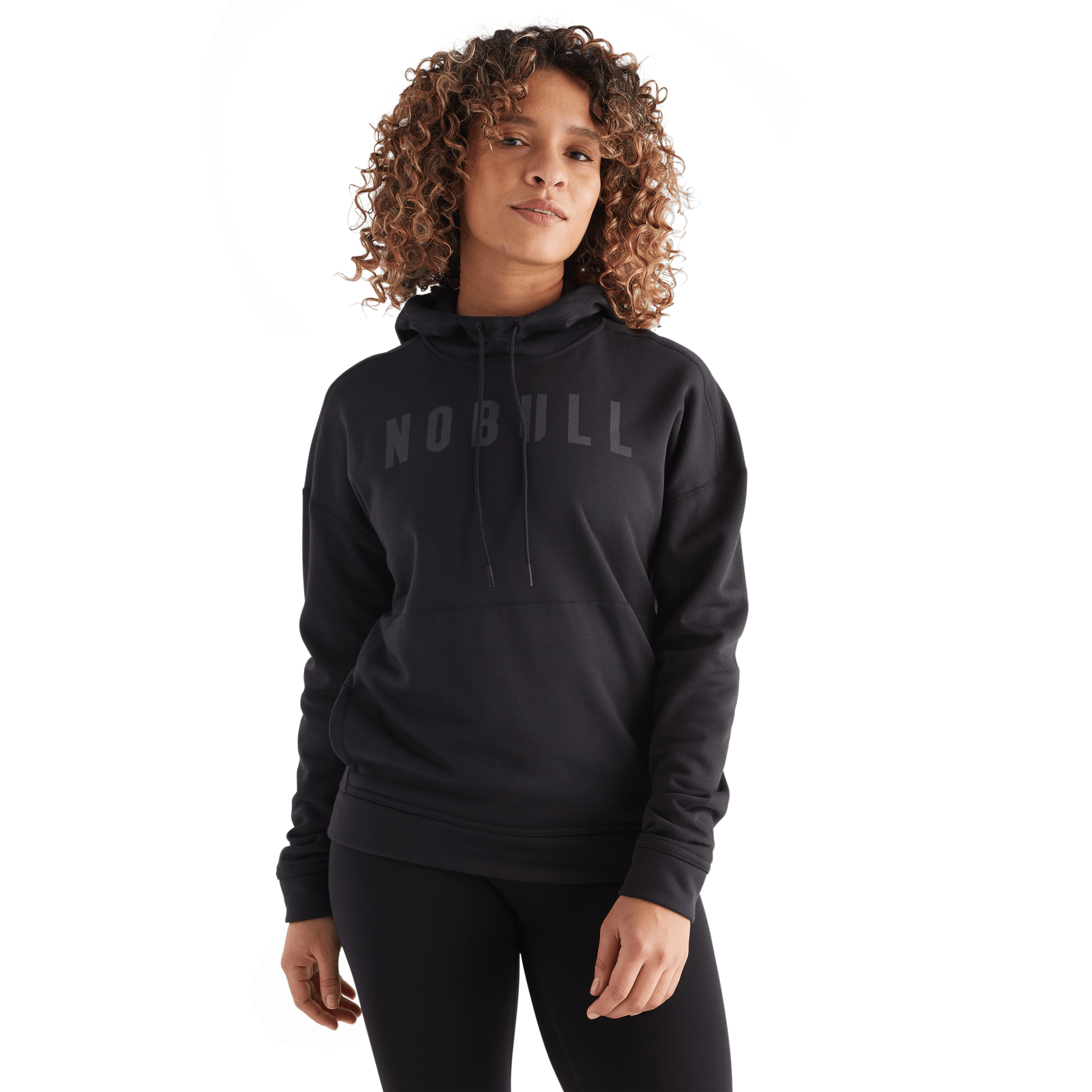Women's Black NOBULL Hoodie Front Angle
