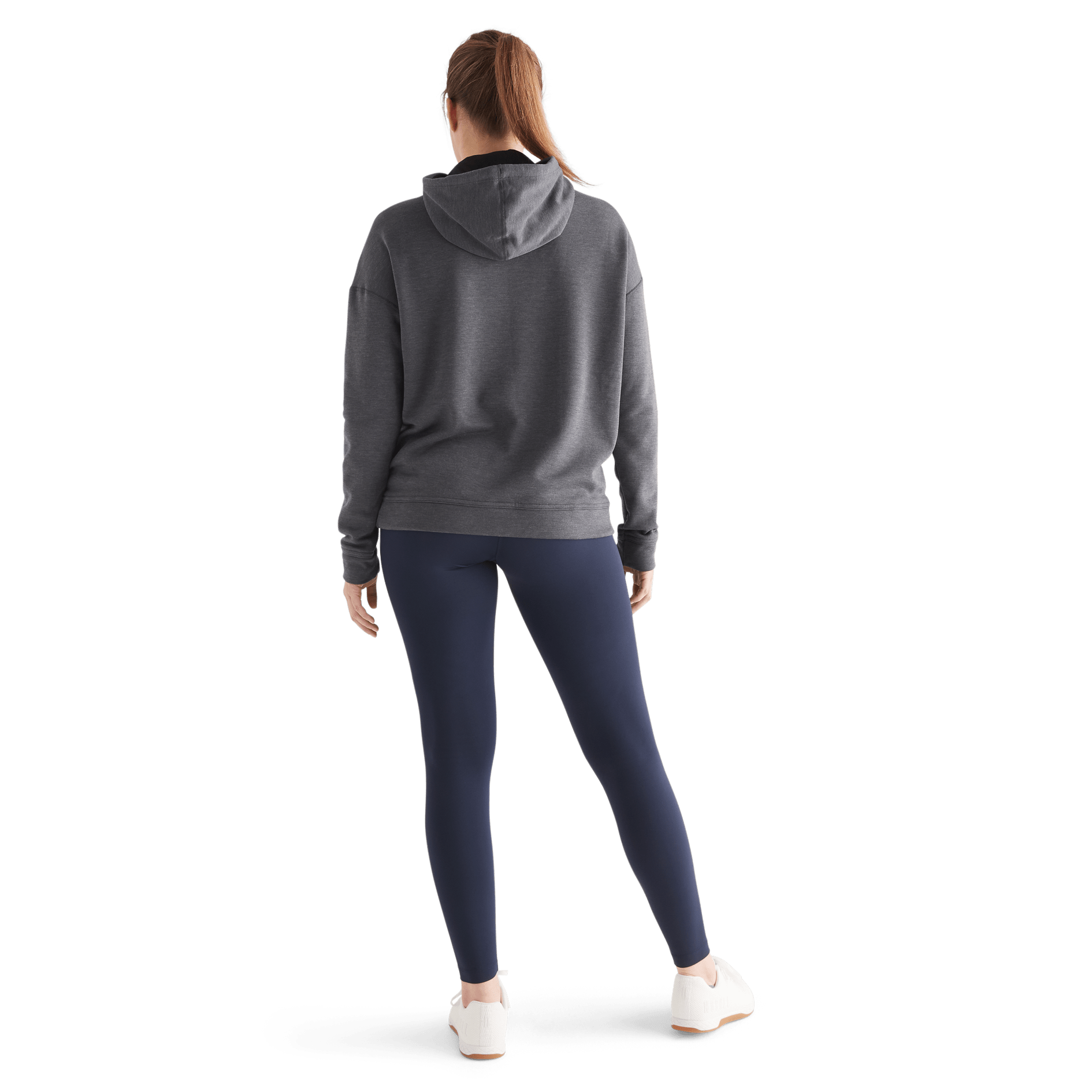 Women's Charcoal NOBULL Hoodie Back Full Body Angle