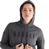 Women's Charcoal NOBULL Hoodie Front Upper Body Angle