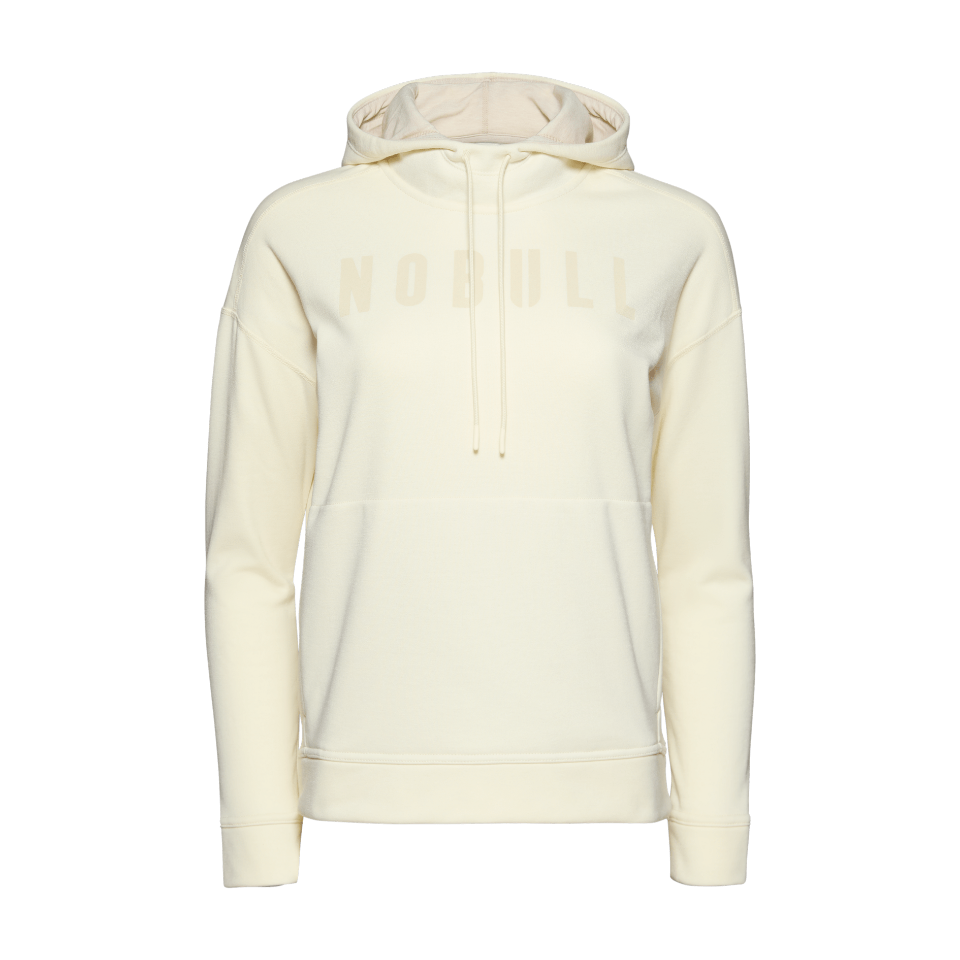 Women's Ivory NOBULL Hoodie Silhouette Angle