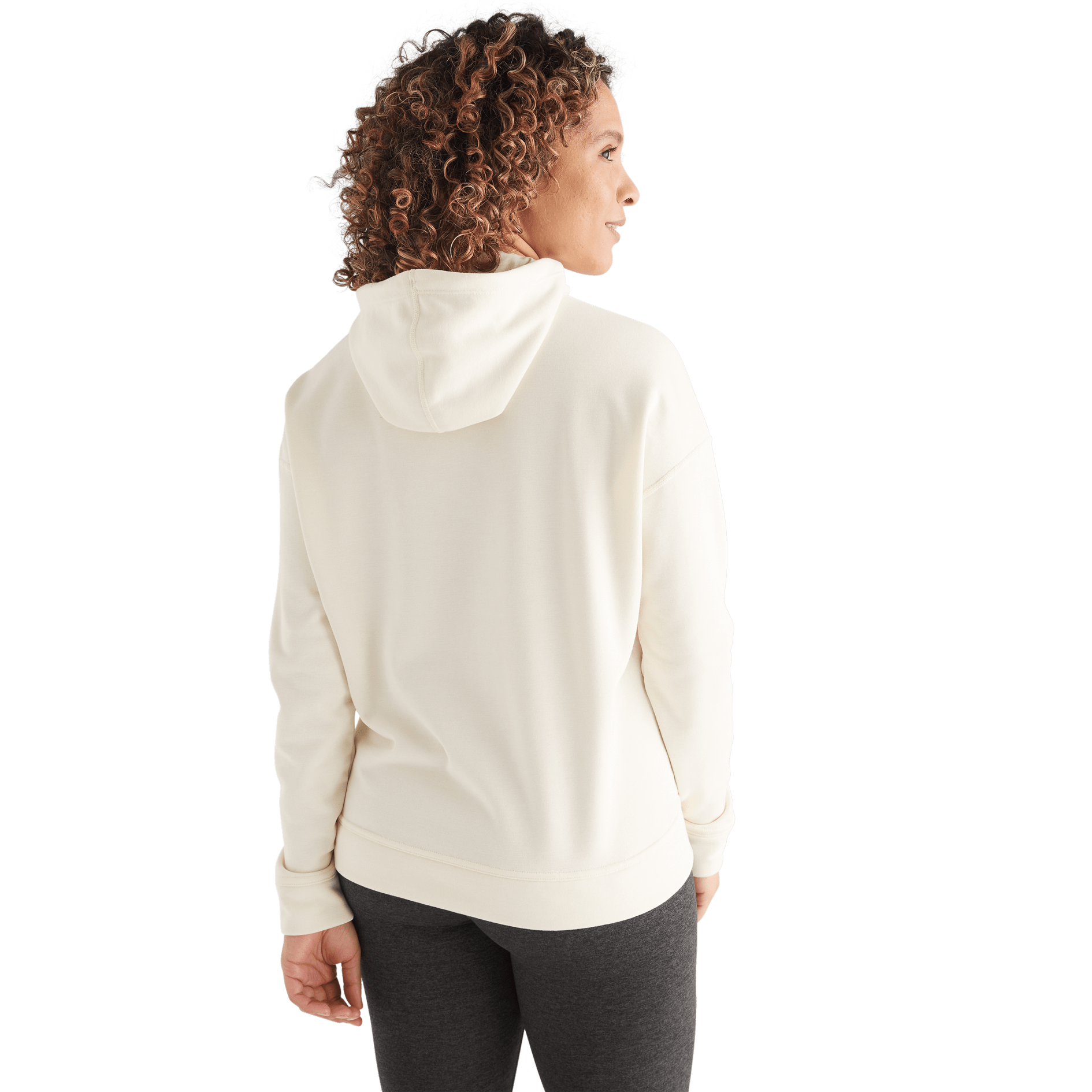 Women's Ivory NOBULL Hoodie Back Angle