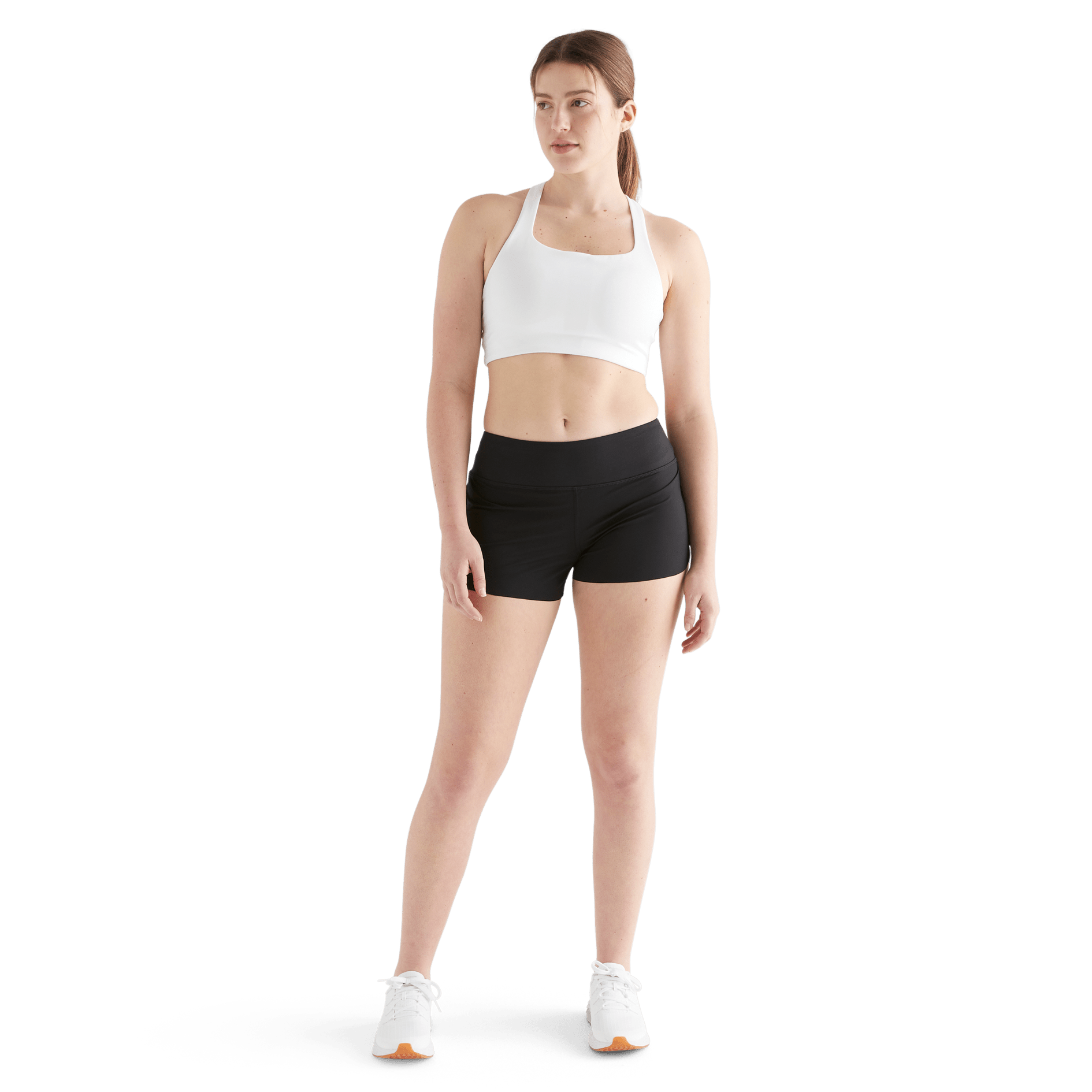 Women's Black Pace Short 3" Front Full Body Angle