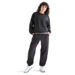 Women's Black Allday Elements Crew Front Full Body Angle 
