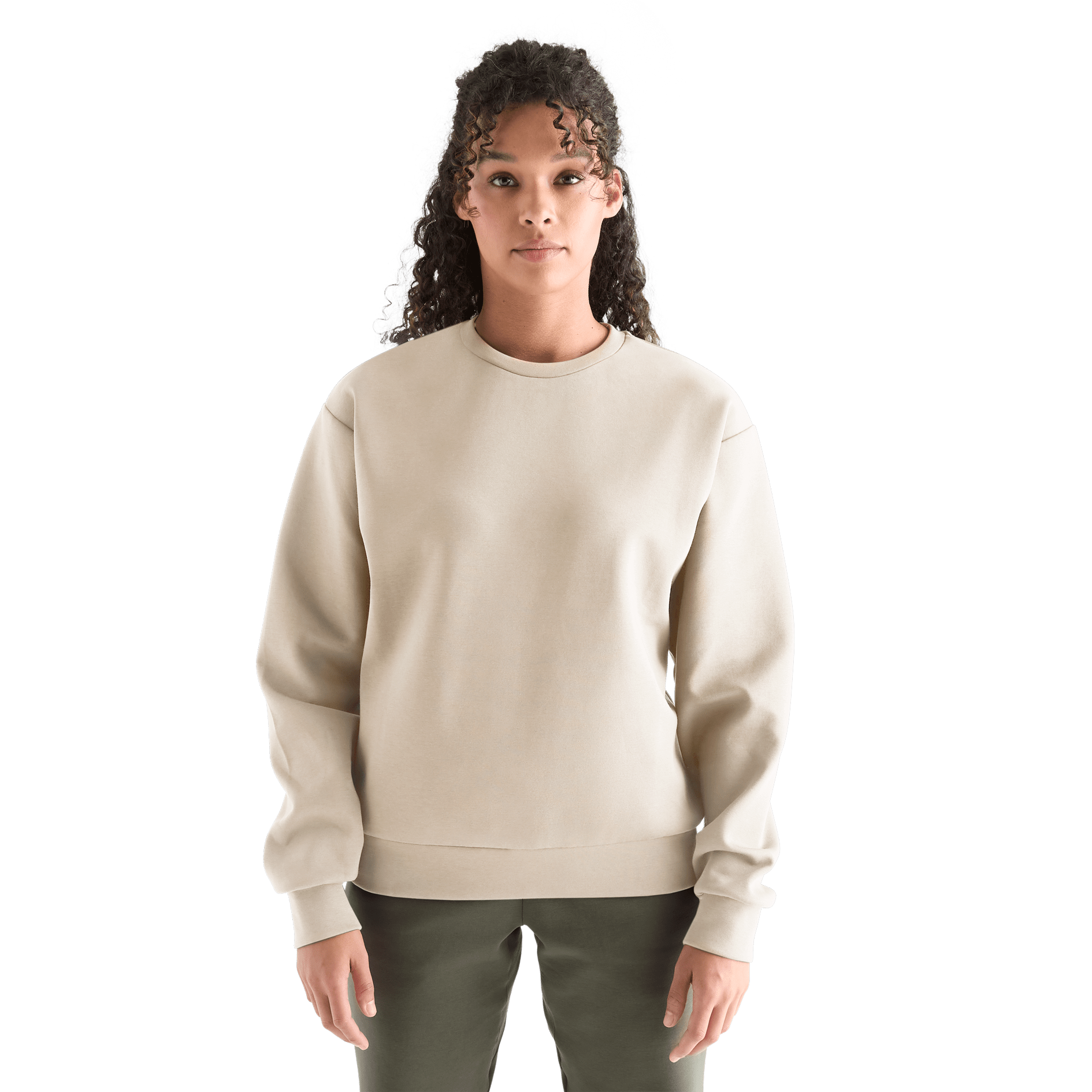 Women's Chalk Allday Elements Crew Front Angle