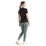 Women's Black Deltapeak® Micro Textured Tee Back Full Body Angle