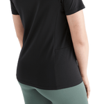 Women's Black Deltapeak® Micro Textured Tee Back Side Angle