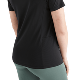 Women's Black Deltapeak® Micro Textured Tee Back Side Angle