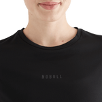Women's Black Deltapeak® Micro Textured Tee Collar Angle