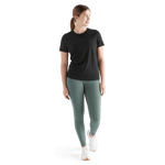 Women's Black Deltapeak® Micro Textured Tee Front Full Body Angle