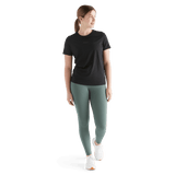 Women's Black Deltapeak® Micro Textured Tee Front Full Body Angle