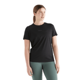 Women's Black Deltapeak® Micro Textured Tee Front Angle