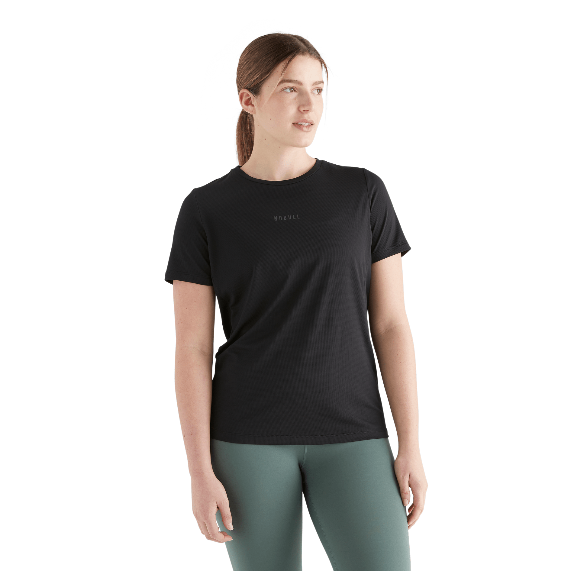 Women's Black Deltapeak® Micro Textured Tee Front Angle