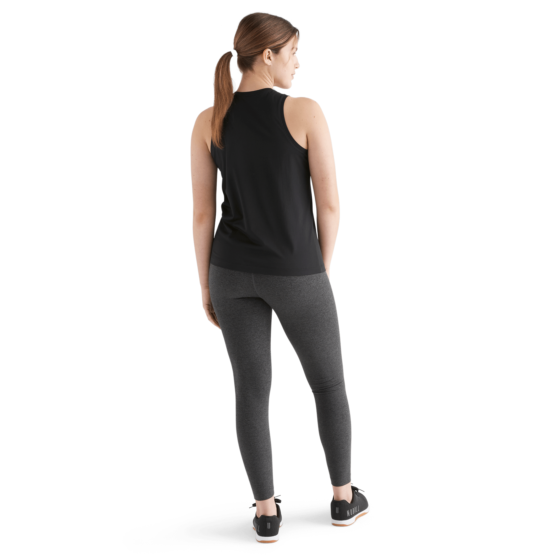Women's Black Deltapeak® Micro Textured Tank Back Full Body Angle
