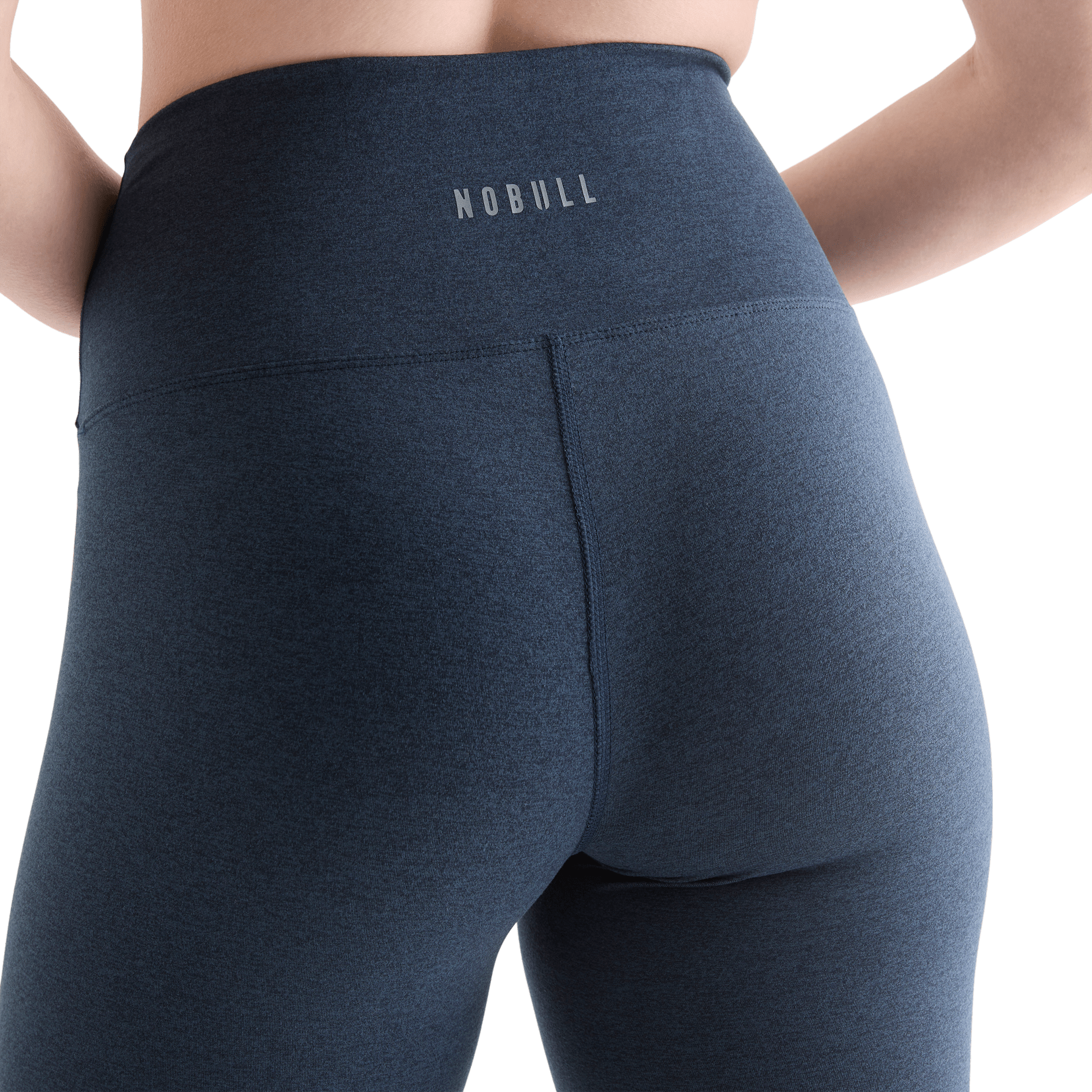 Women's Midnight Heather Matte High-Rise Matte Tight Back Close Up Angle