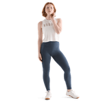 Women's Midnight Heather Matte High-Rise Matte Tight Front Full Body Angle