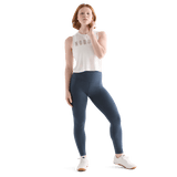 Women's Midnight Heather Matte High-Rise Matte Tight Front Full Body Angle
